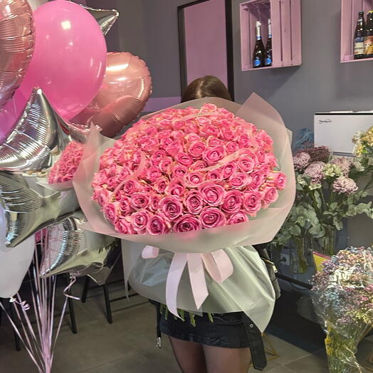 Bouquet di rose rosa 101 pz