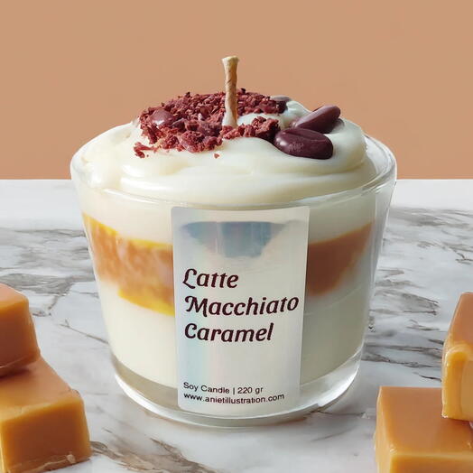 Latte macchiato caramel candle