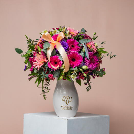 Florero de gerberas