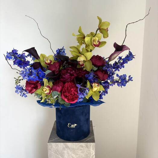 Flower box for man Deep blue   wine