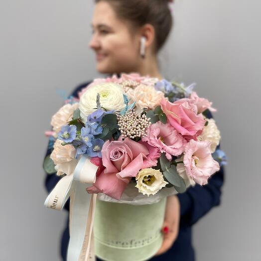 Flowers in a hat box