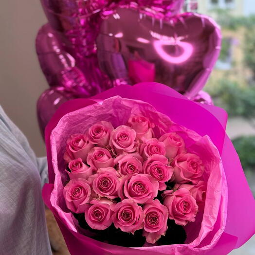 Bukiet z rożowych roż