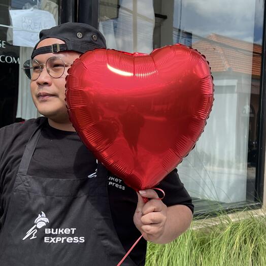 Balloon Red Heart Foil Helium