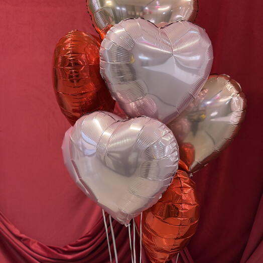 Balloon set Red   Blush Hearts (7 pcs.)