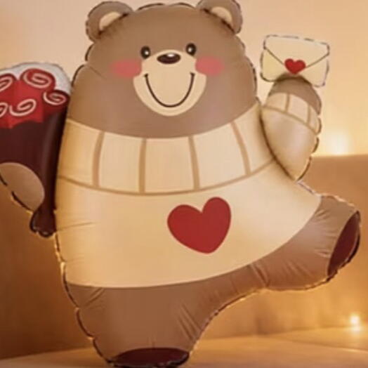 Inflatable Teddy Bear  with flowers and letter Balloon