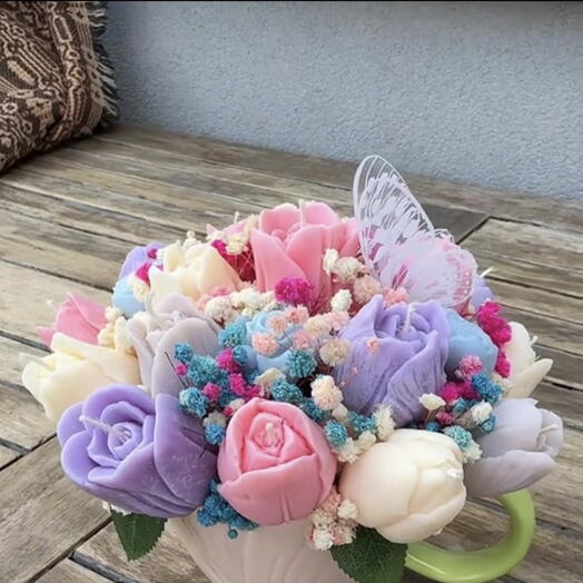 Exclusive 2-in-1 Candle Bouquet in a Mug – A Gift That Lasts for Years