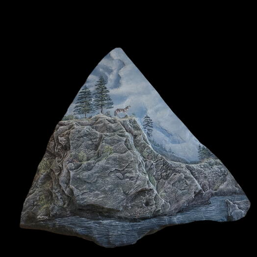 Painting on stone by Henry Lobo