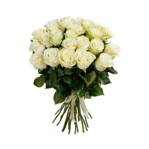 Bouquet of white roses 25 pieces