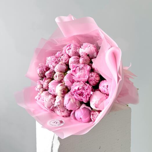 Pink peony bouquet 41 pcs
