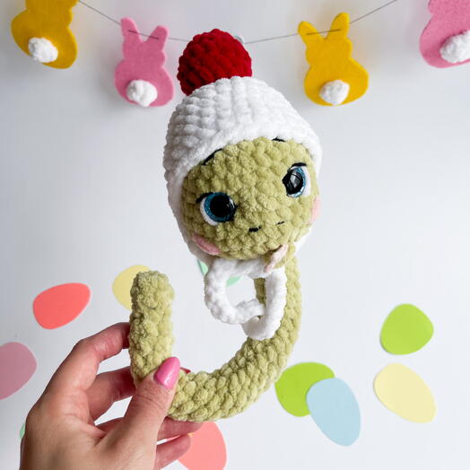 Плюшевая змейка на проволоке