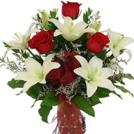 Roses among fragrant lilies