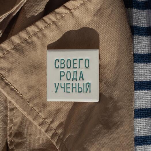 Handmade brooch "Svoego roda uchenyi"
