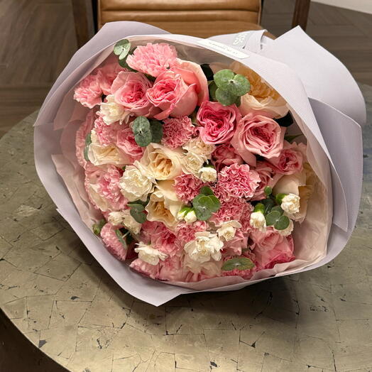 Pink flowers mix bouquet