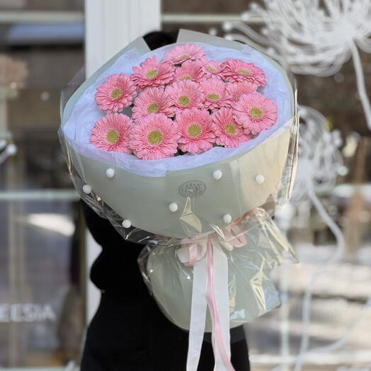 Букет из розовых гербер - "Чистая любовь"