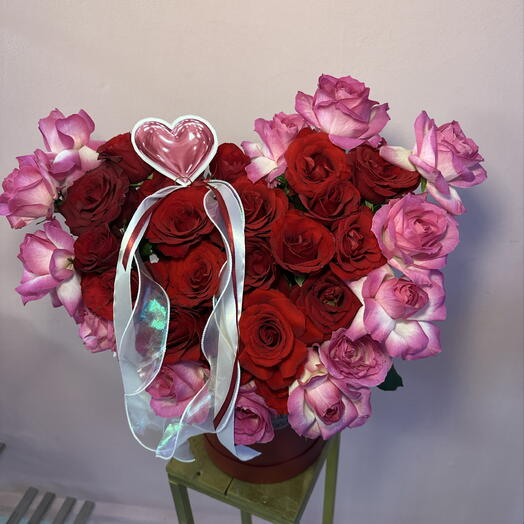 Heart rose box big