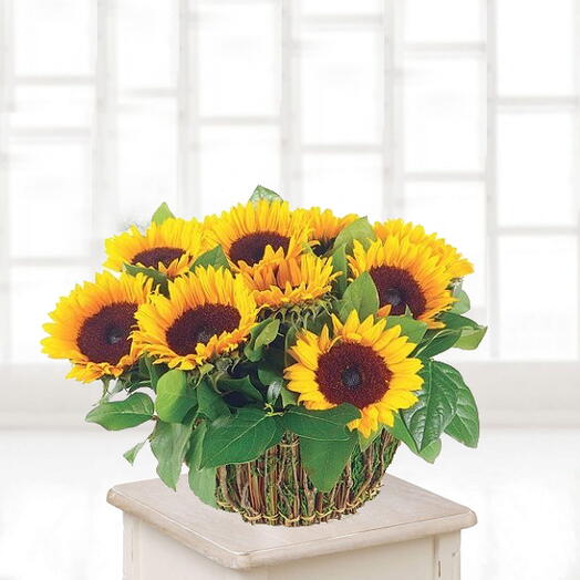 Summer - basket with sunflowers