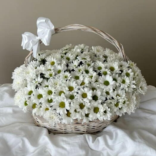 Корзина с цветами Ромашки