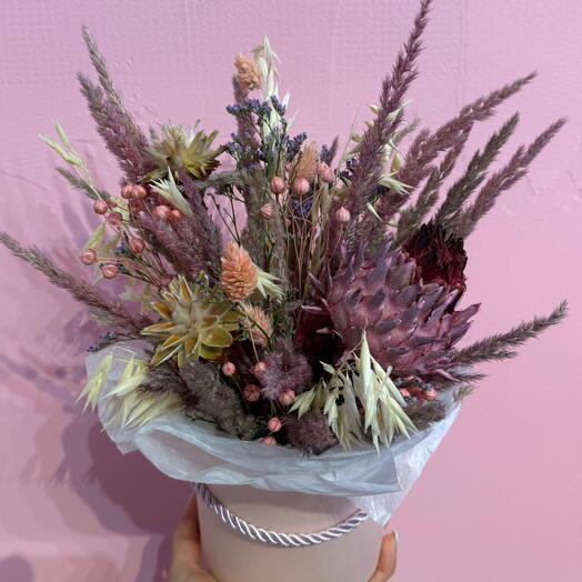 Flores secas en caja 03