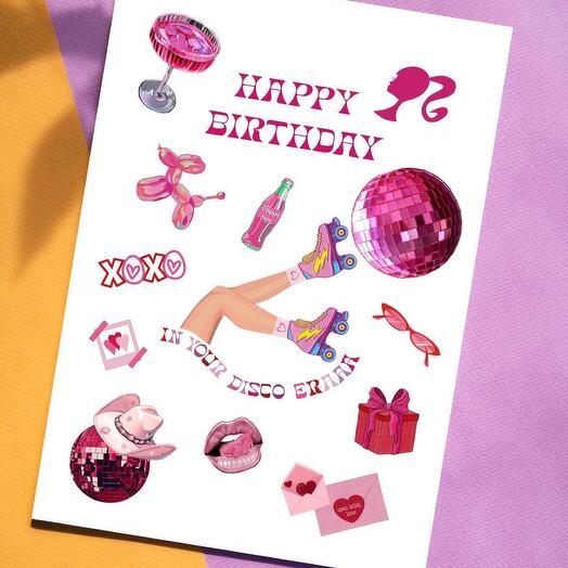 Happy birthday disco card