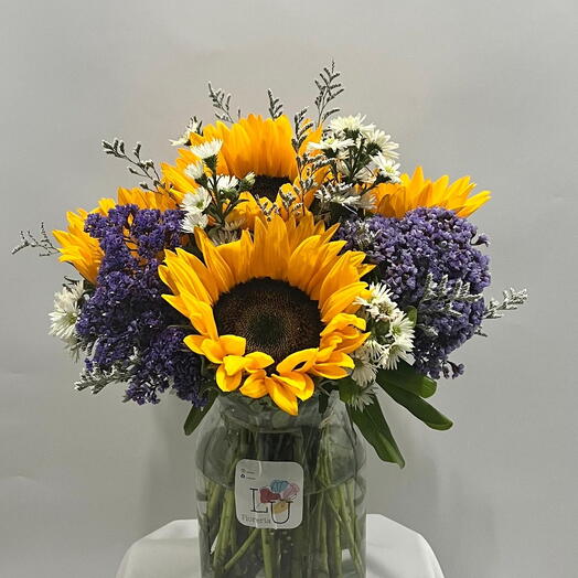 Arreglo espuma de girasoles