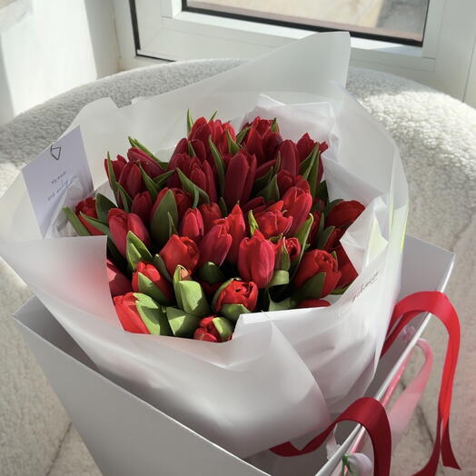 Red Tulips 49 stems