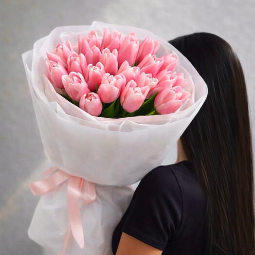 🌷Bouquet of 19 pink tulips