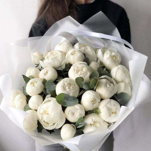 Peonies mono White swan size L