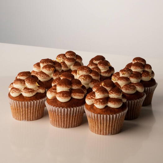 Капкейки тирамису с карамелью, 9шт