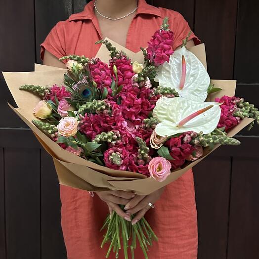 Mixed Bouquet in Kraft Paper