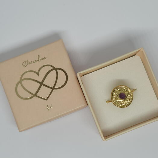 Amethyst Energy Medallion Ring