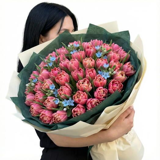 Peoniowe Rożowe Tulipany z oxy