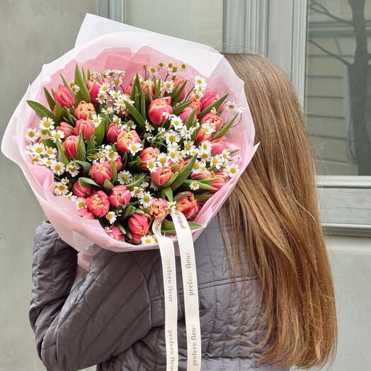 Tulips and chamomiles