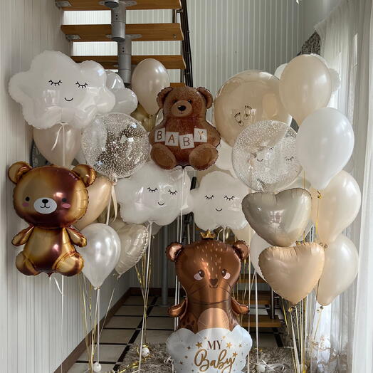 Luxurious Baby Discharge with Large Bear