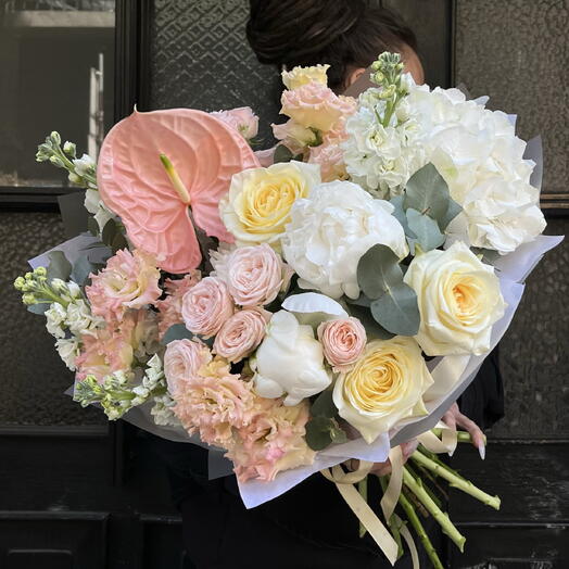 Peony, Spray Roses, Hydrangea