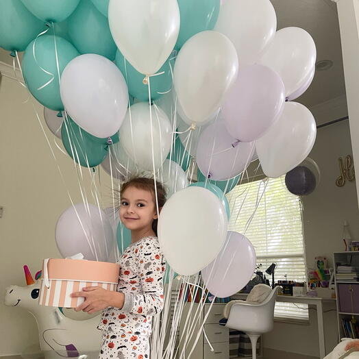 50 белых светло-пурпурных воздушных шаров Tiffany