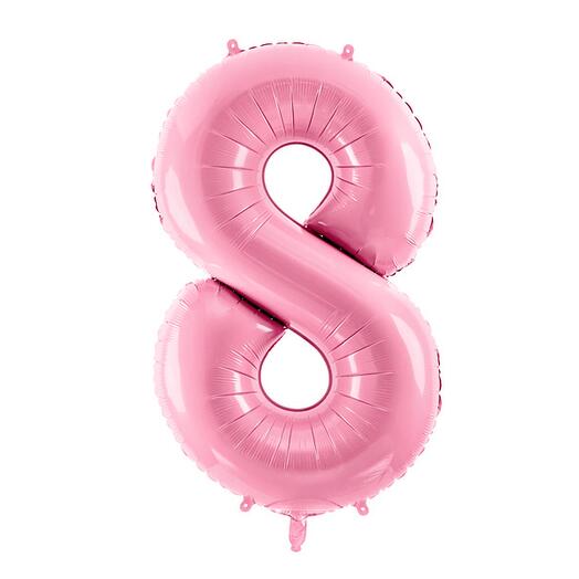 Pink foil balloon number 8