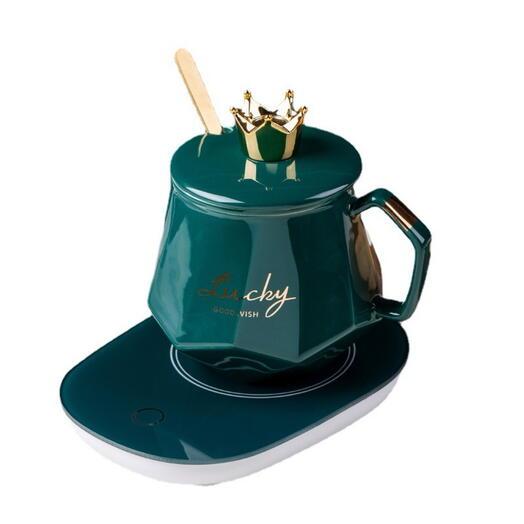 Crown head Luxury Coffee Mug   Warmer Set – Sip in Style, Stay Warm