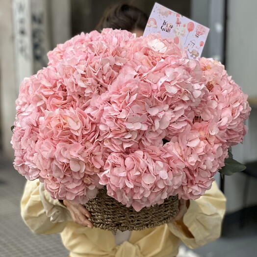 CANASTA DE HORTENSIAS