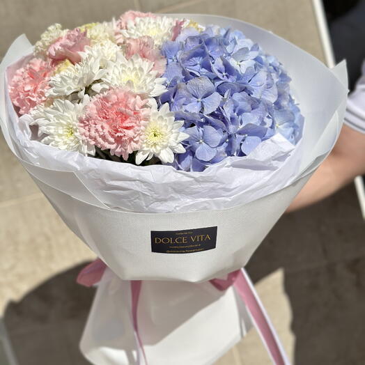 Bukiet Niebiesko- rożowy