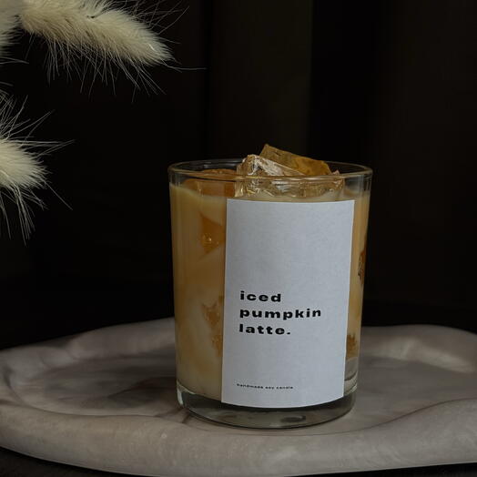 Set of 2: Iced Pumpkin Latte Candle   Cloud-Inspired Plaster Stand