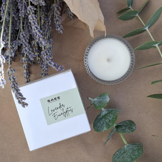 SAEE Artisanal soy candle "Lavender and Eucalyptus" 6h