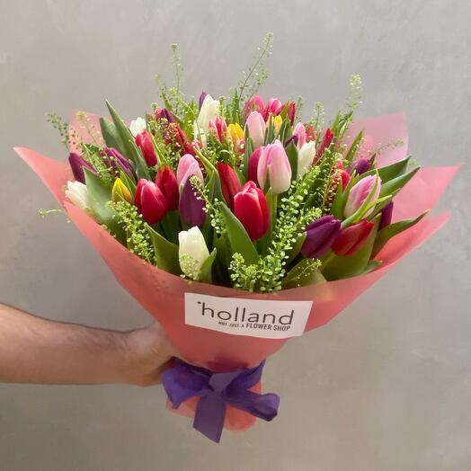 Rainbow Flutter: Colorful Tulips