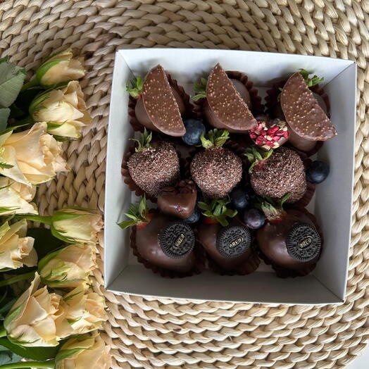 Fresas con chocolate 9 uds