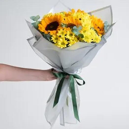 Ramo de girasoles y margarita