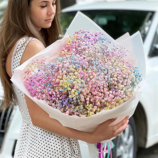 Букет из Разноцветной Гипсофилы