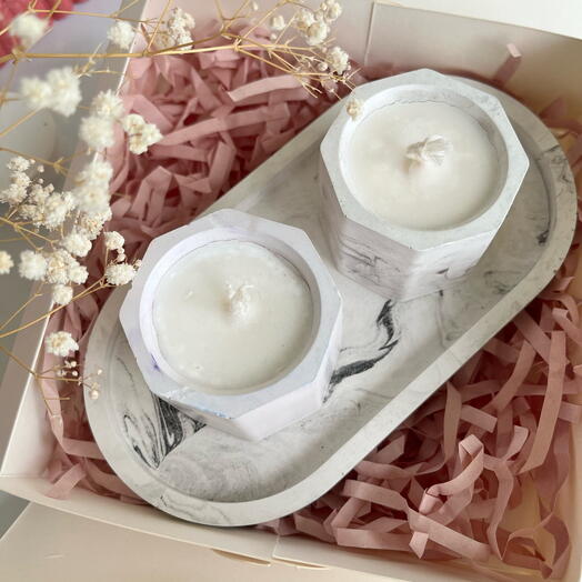 Набор из подставки и 2-х свечей