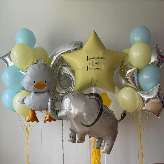 Childrens balloon set Duckling and Elephant