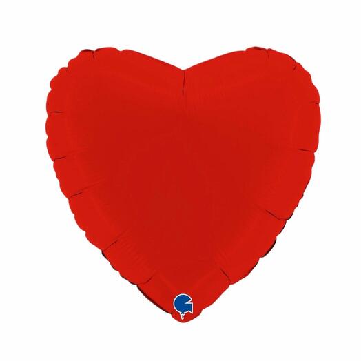 Foil heart red matte
