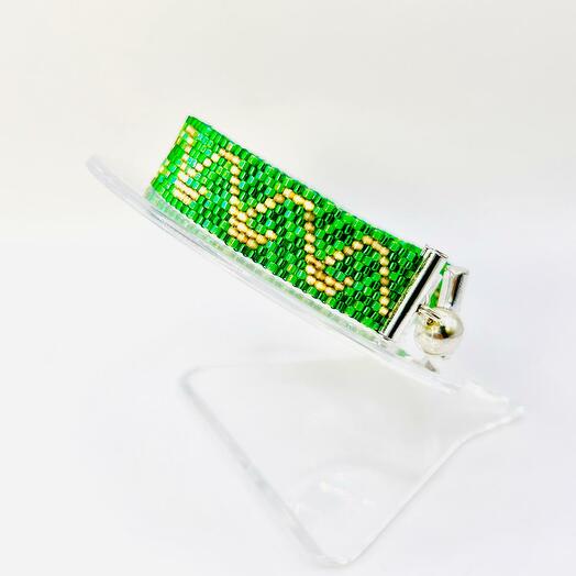 Atlas ornamentli gözəl yaşıl əl qolbaq :)