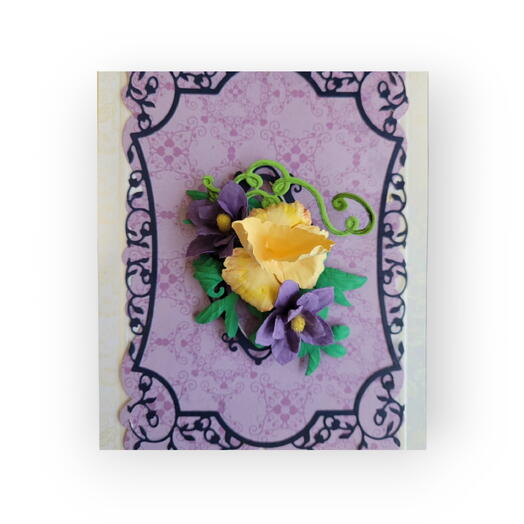 Greeting card with  Narciss and crocus